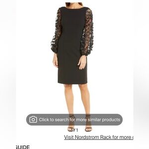 Eliza J Black Pencil Skirt with Floral Accents